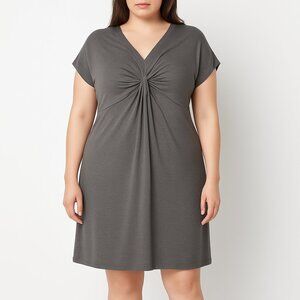 Lane Bryant V-Neck Dress Black Short Sleeve Size 18/20